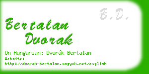 bertalan dvorak business card